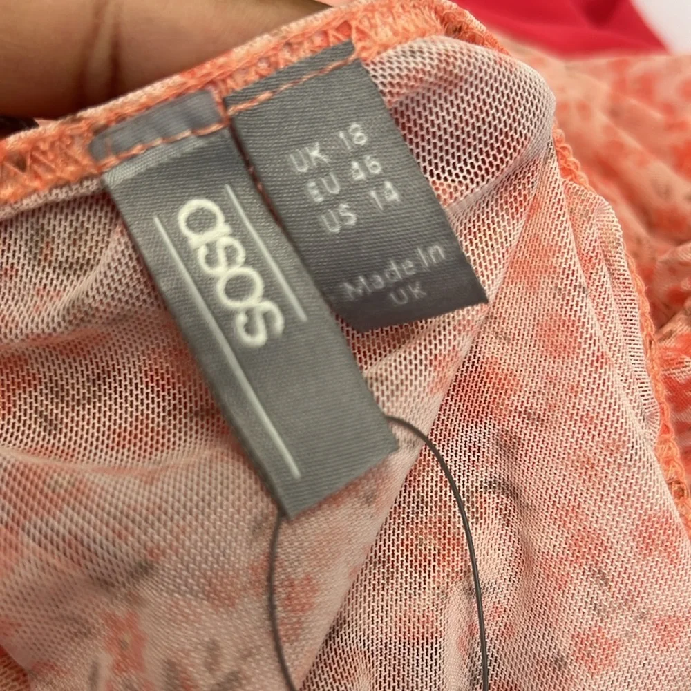 Asos peach body con dress women size 14  run small New with tag